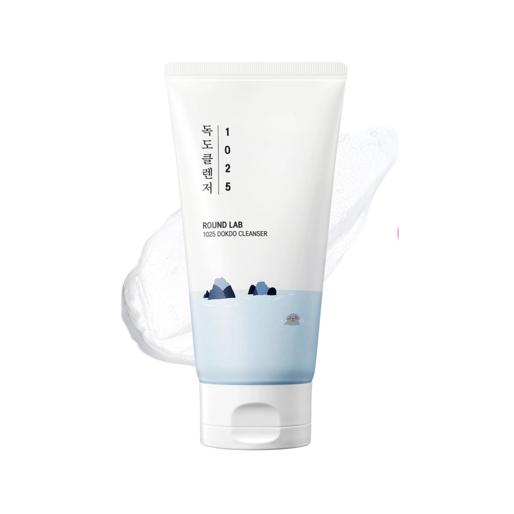Tube of Round Lab 1025 Doko Cleanser with blue accents on a white background