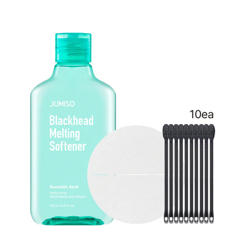 Jumiso Blackhead Melting Softener with applicator and cotton pads on a white background