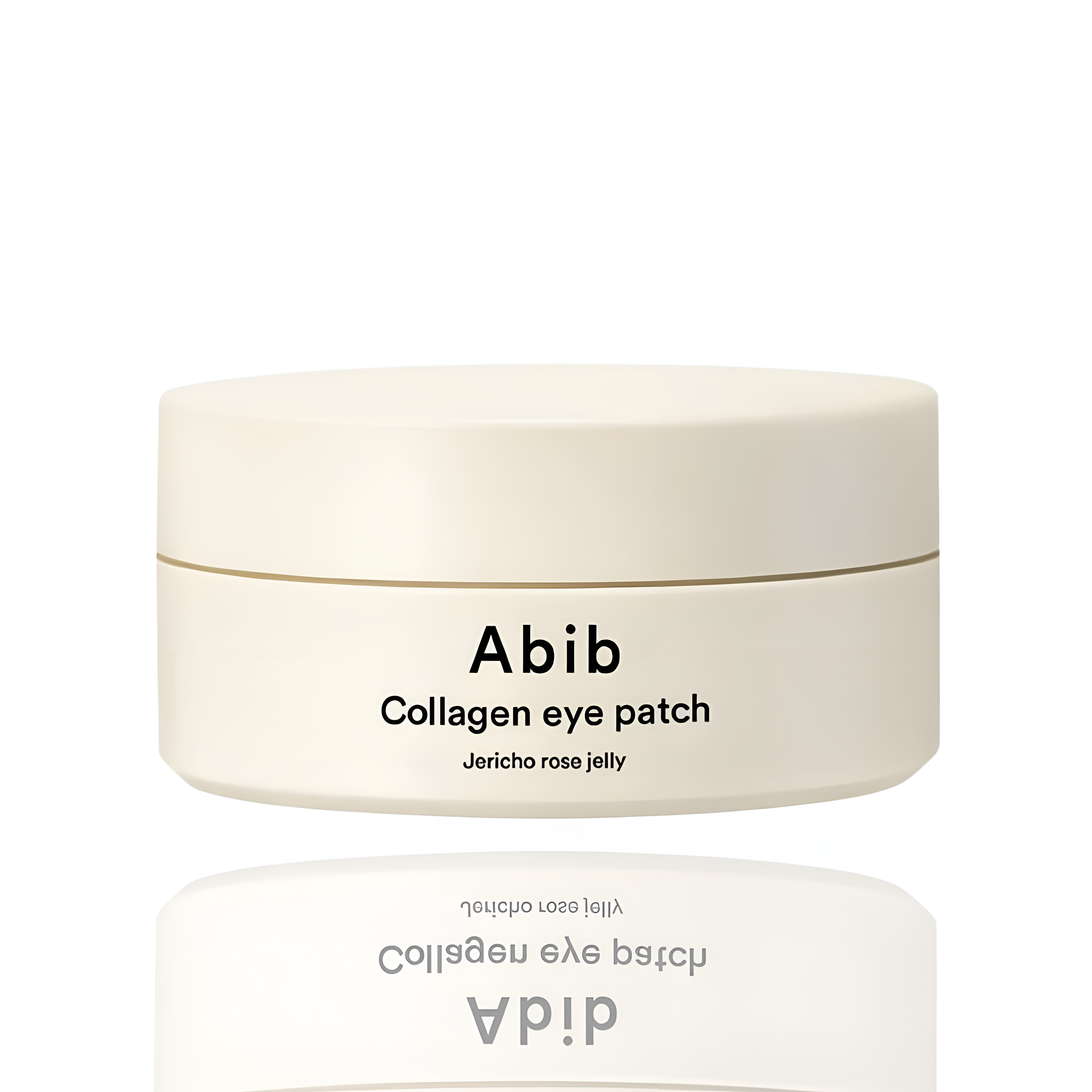 Jar of Abib collagen eye patches on a white background