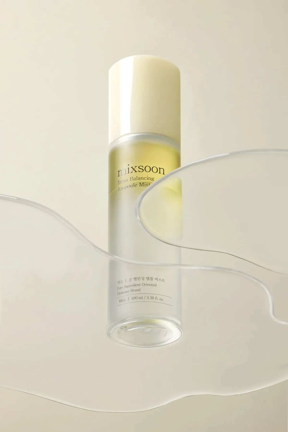 Cutis Clinique, MIXSOON IMAGE, Skincare bottle with 'mixsoon' branding on a beige background