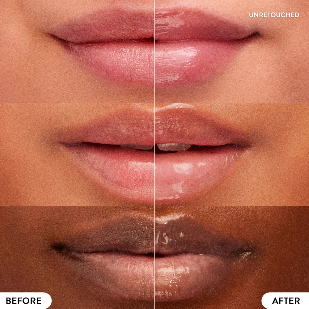 Before and after comparison of lips with a visible difference in color and texture.