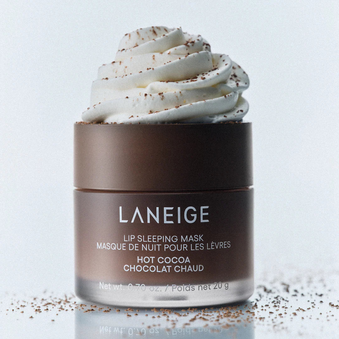 Laneige lip sleeping mask with hot cocoa flavor on a light background