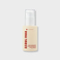 Skincare bottle with visible brand name on a light gray background
